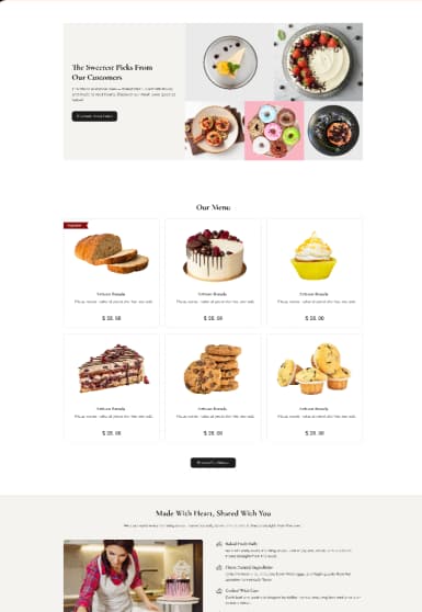 Bakery & Pastry Shop Website Template | Modern Responsive Template for Bakeries & Cake Shops