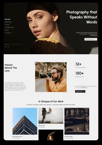 Photography Portfolio Website Template | Modern Responsive Template for Photographers & Creatives